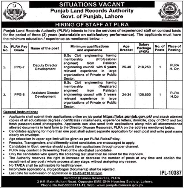 PLRA Jobs 2026 – Apply Online for 2 Vacancies 1000361773